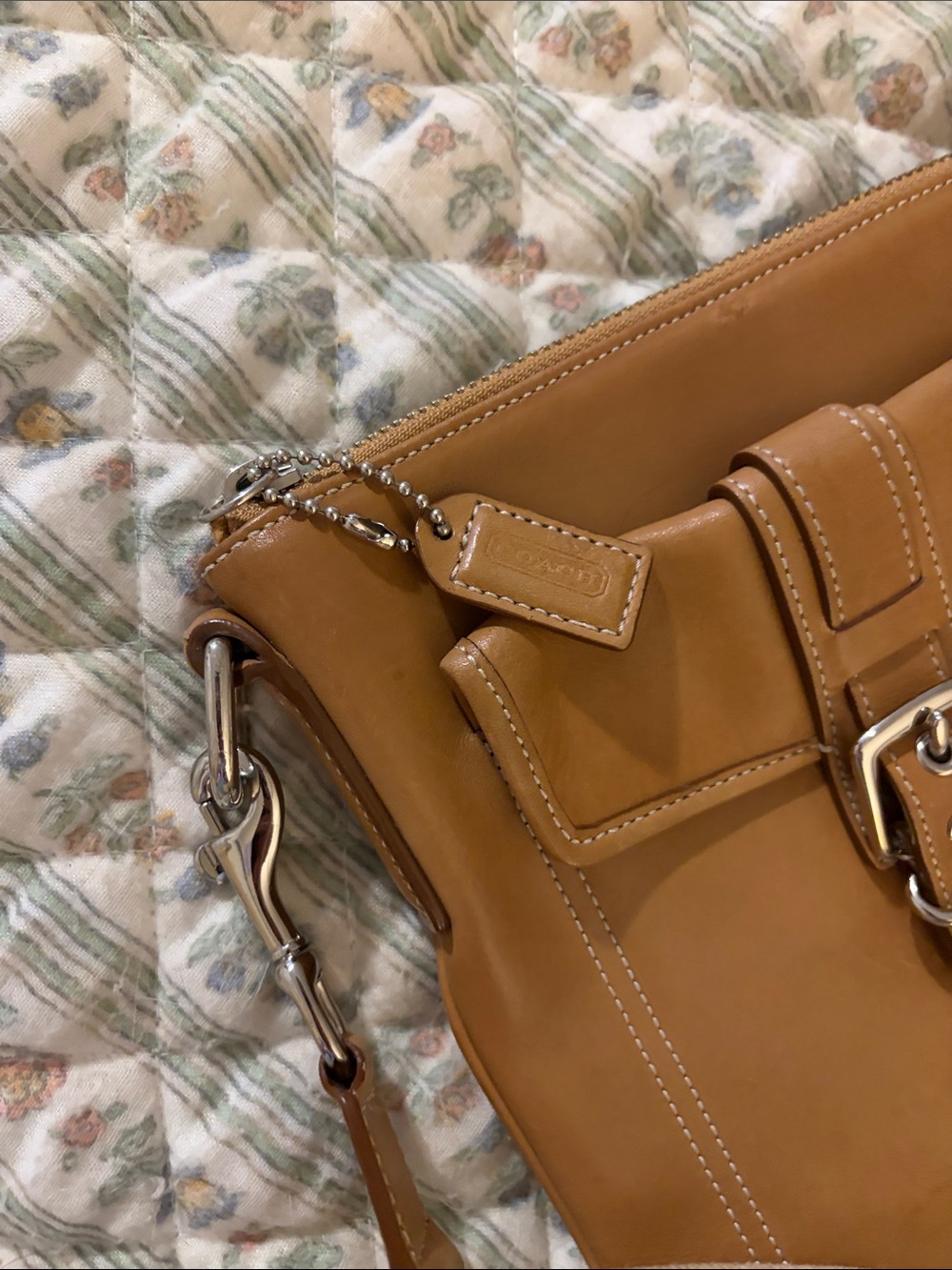 Coach Tan Leather Crossbody with Buckle Front - Picture 3 of 3